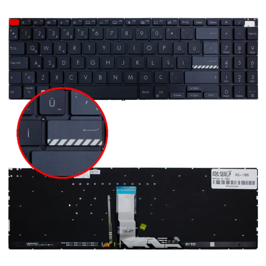 Asus VivoBook Pro 15 K6500ZC-MA234 Klavye Işıklı (Siyah TR)