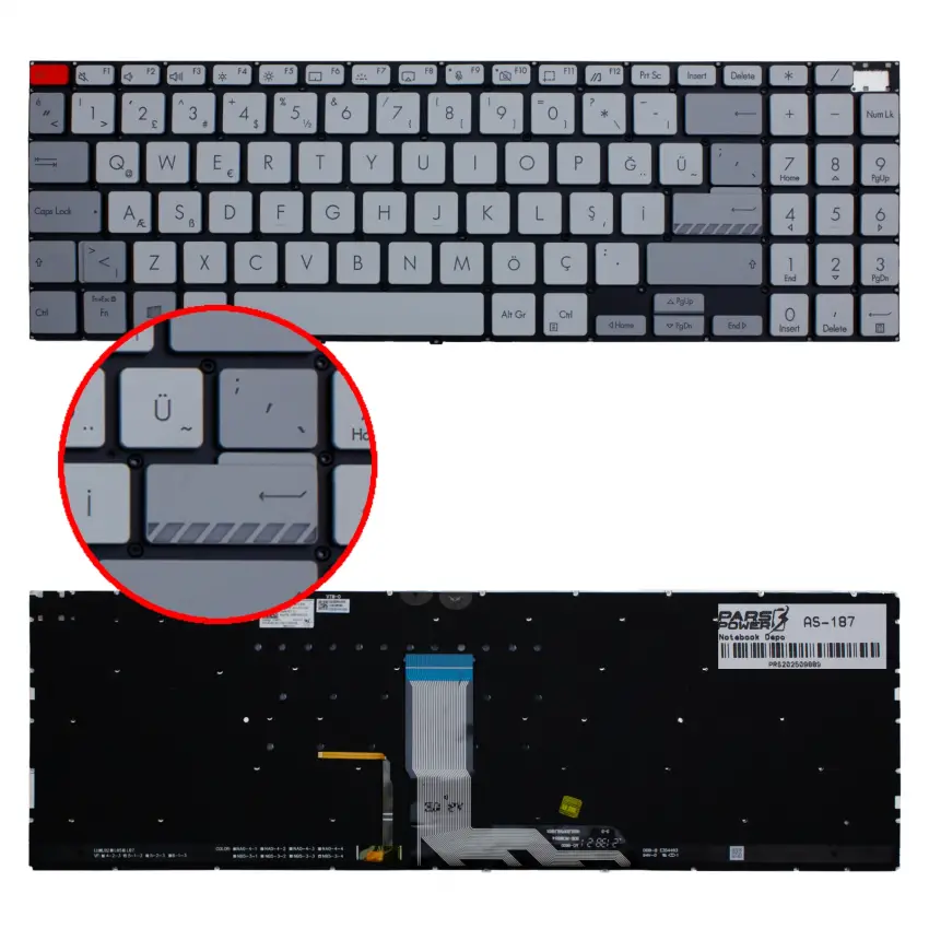 Asus VivoBook Pro 15 OLED M3500QC-L1265A2 Klavye Işıklı (Gümüş TR)