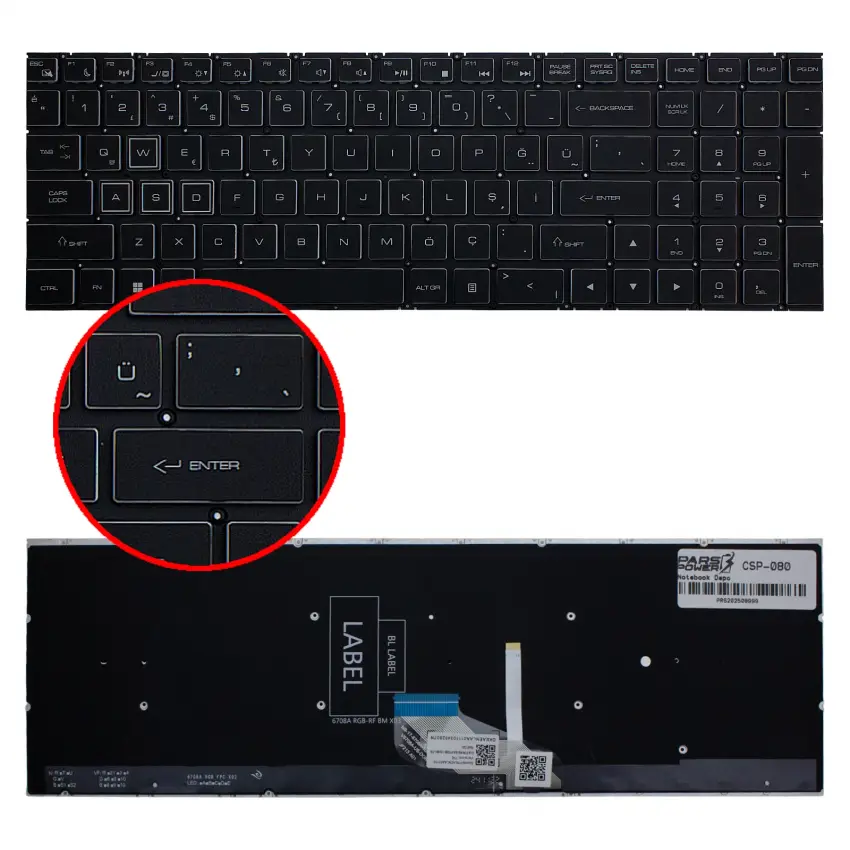 Casper Excalibur G870.240H-CX60R-C Klavye Işıklı (Siyah TR)
