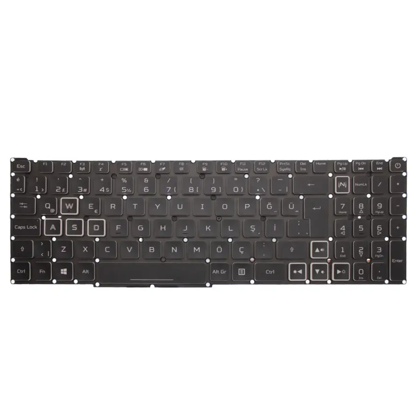 Acer NH.QLZEY.004, NH.QLZEY.005 Klavye Işıklı (Siyah TR)