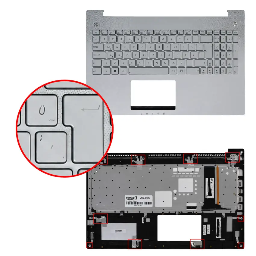 Asus N550JV-DB72T, Q550LF-BBI7T07 Klavye Kasalı Işıklı (Siyah TR)