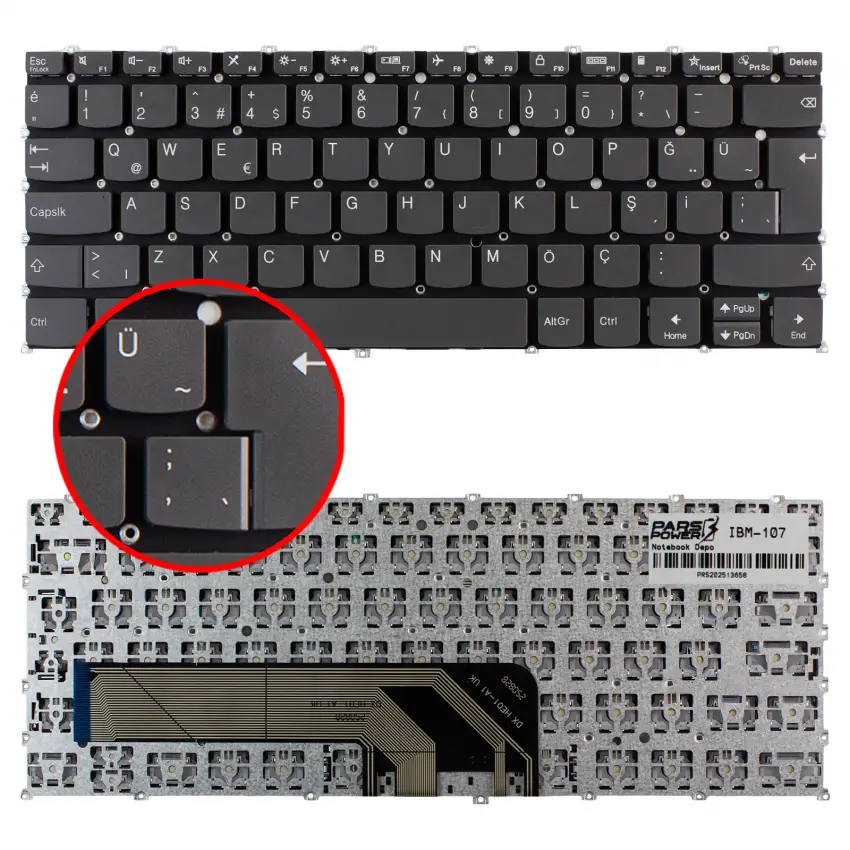 Lenovo ideaPad Slim 5 14AHP9 83DB003VTRA Klavye (Füme TR)
