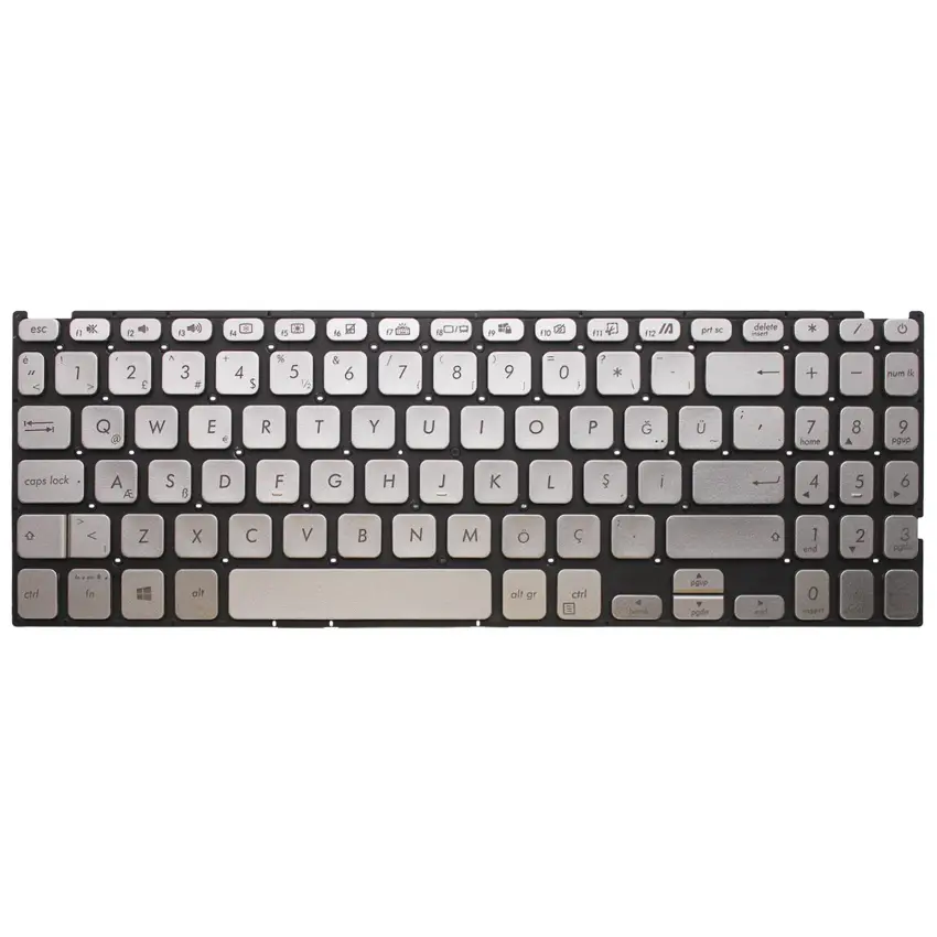 Asus P1501DA, P1503DA Klavye Işıklı (Gümüş TR)