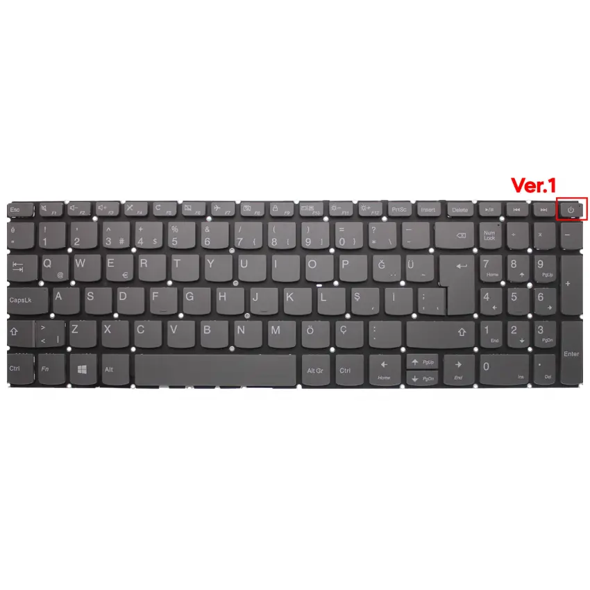 Lenovo ideaPad 520R-15IKB, V320-17IKB Serisi Klavye (Füme TR)