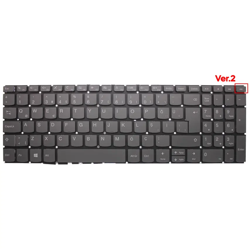 Lenovo ideaPad 3-15ADA05 81W100F7TX, 81W100JRTX Klavye (Füme TR)