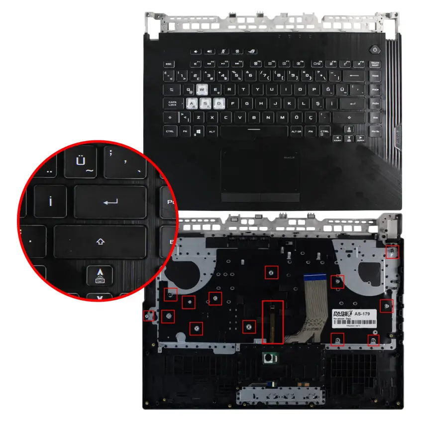 Asus 90NR01J3-R31TQ0, 90NR01J3-R31TR0 Klavye Işıklı (Siyah TR)