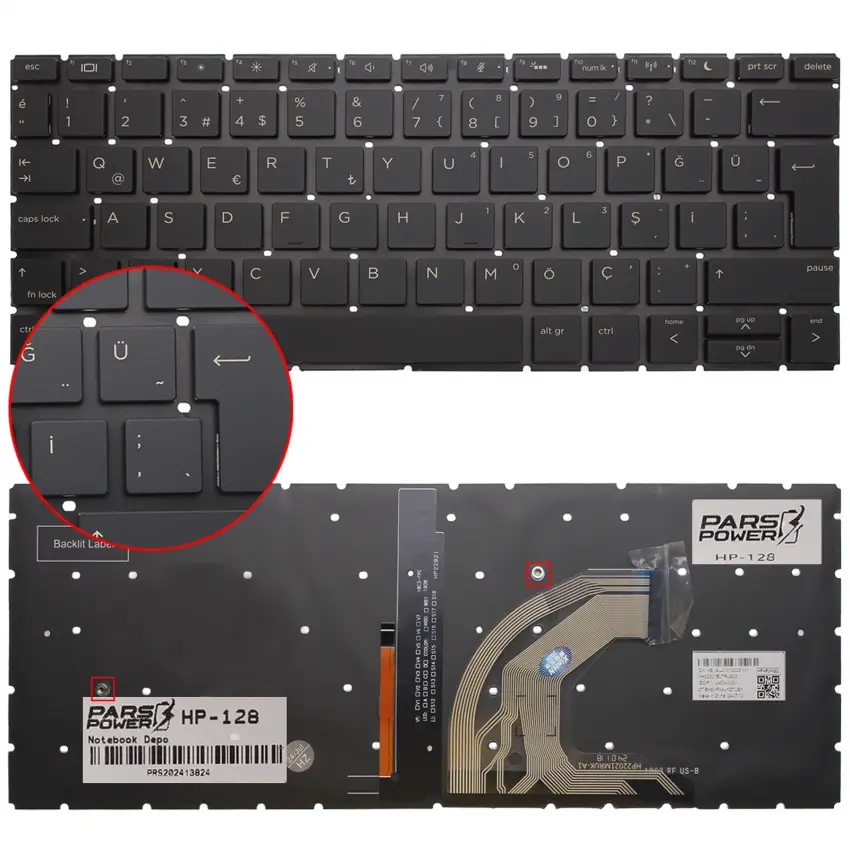 HP Probook HSN-Q14C Klavye Işıklı (Siyah TR)