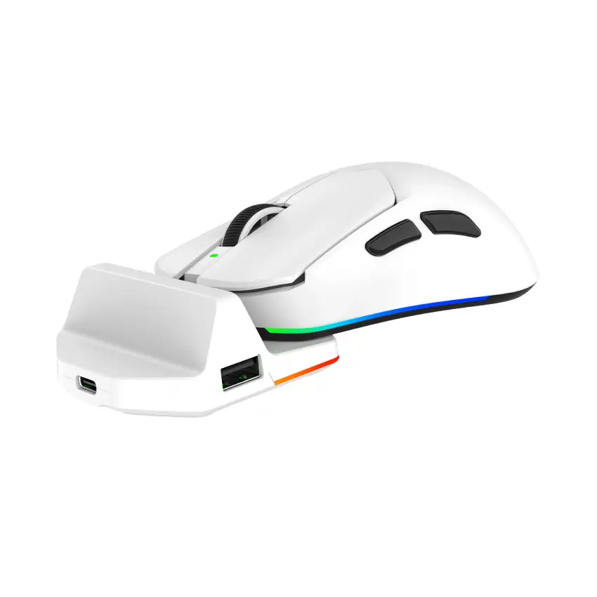 Tracker Pro RGB Kablosuz2.4Ghz+Bluetooth+Kablolu+Dock Şarj İstasyonlu 69gr 1KHz 12000DPI OyuncuMouse