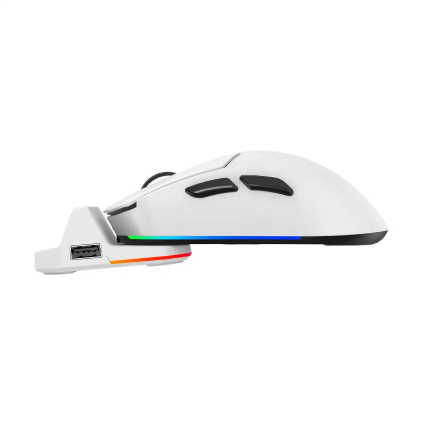 Tracker Pro RGB Kablosuz2.4Ghz+Bluetooth+Kablolu+Dock Şarj İstasyonlu 69gr 1KHz 12000DPI OyuncuMouse