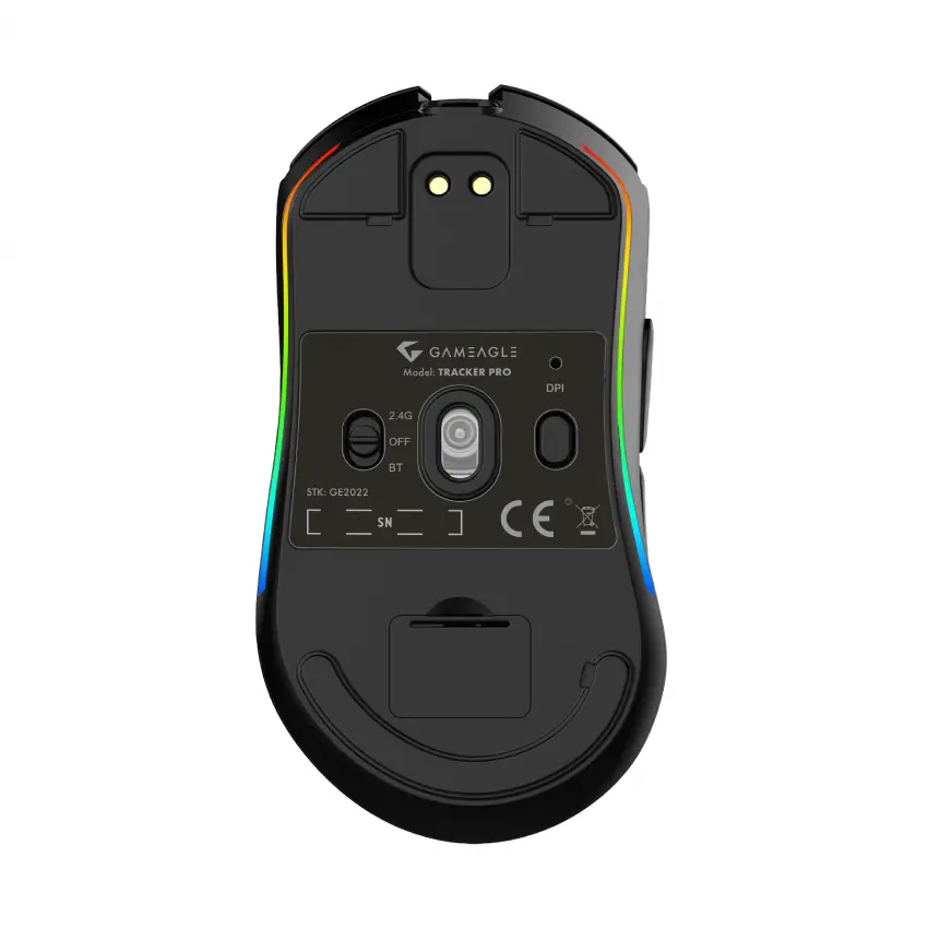 Tracker Pro RGB Kablosuz2.4Ghz+Bluetooth+Kablolu+Dock Şarj İstasyonlu 69gr 1KHz 12000DPI OyuncuMouse