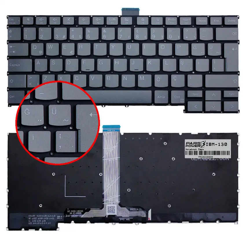 Lenovo ThinkBook 14 G7 IML 21MR0050TR Klavye Işıklı (Füme TR)