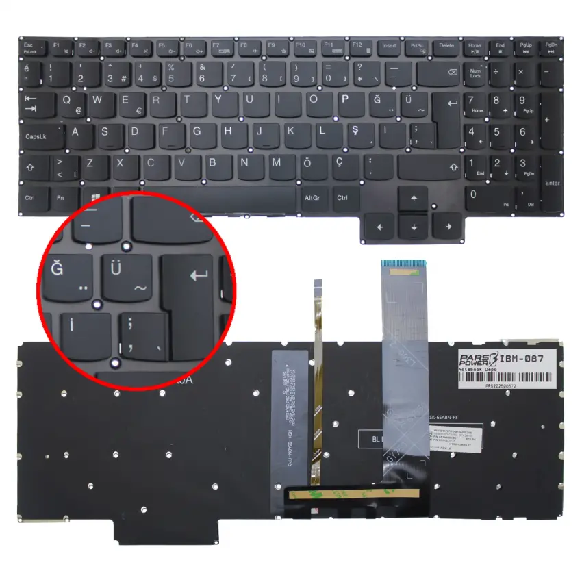Lenovo Legion Pro 5i 83DF Klavye Işıklı (Siyah TR)