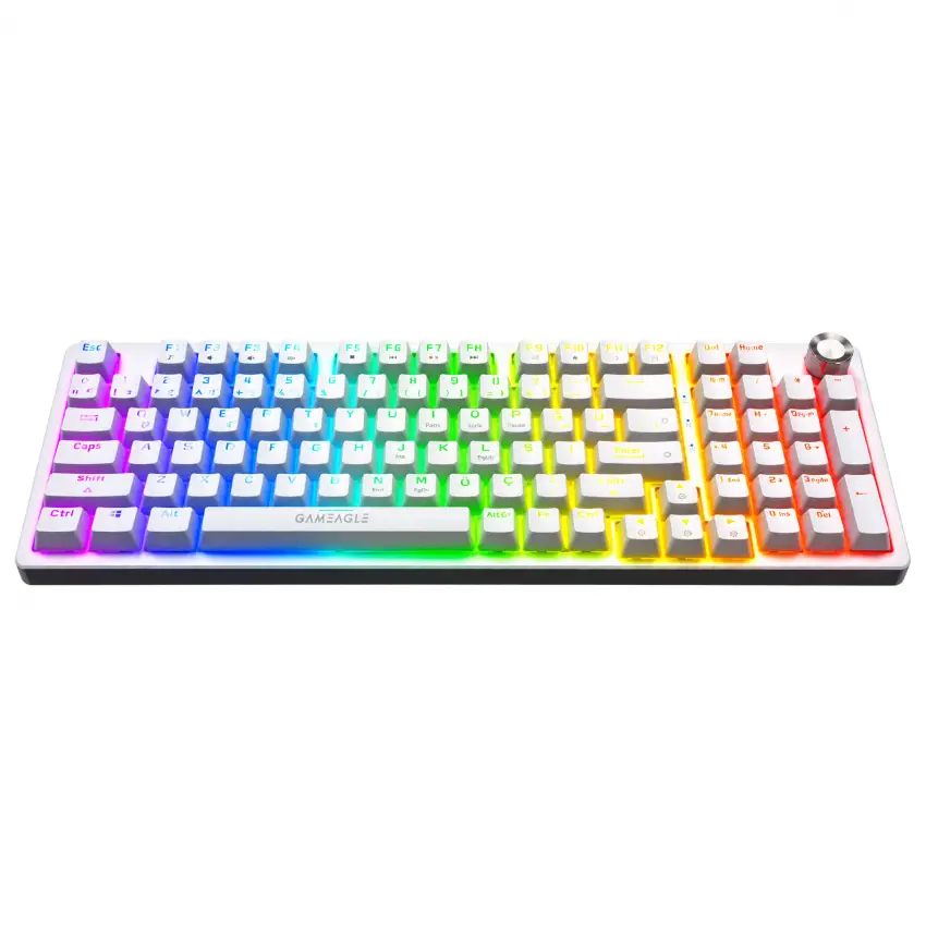 Gameagle Diablo RGB Kablolu TR Layout Mekanik Oyuncu Klavyesi Beyaz
