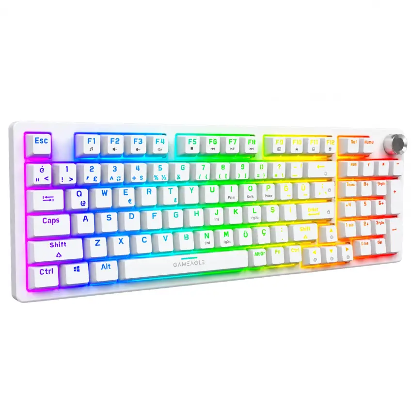 Gameagle Diablo RGB Kablolu TR Layout Mekanik Oyuncu Klavyesi Beyaz