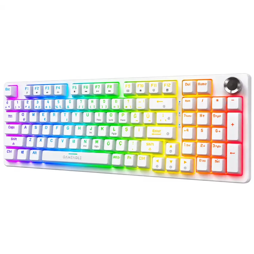 Gameagle Diablo RGB Kablolu TR Layout Mekanik Oyuncu Klavyesi Beyaz