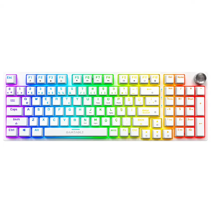 Gameagle Diablo RGB Kablolu TR Layout Mekanik Oyuncu Klavyesi Beyaz
