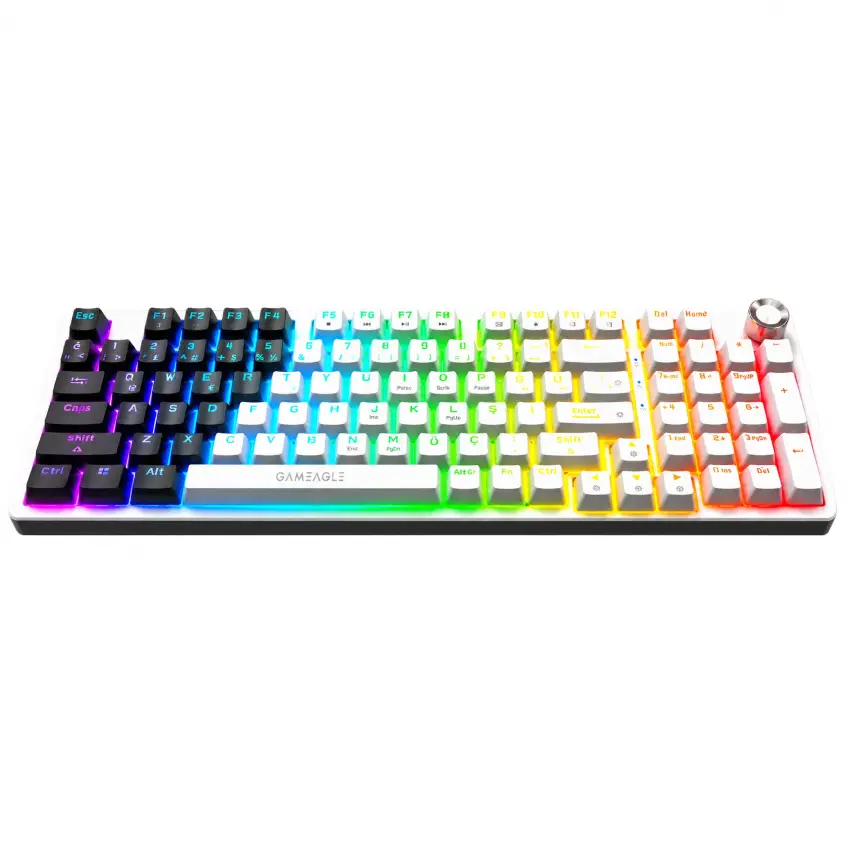 Gameagle Diablo RGB Kablolu TR Layout Mekanik Oyuncu Klavyesi Beyaz - Siyah
