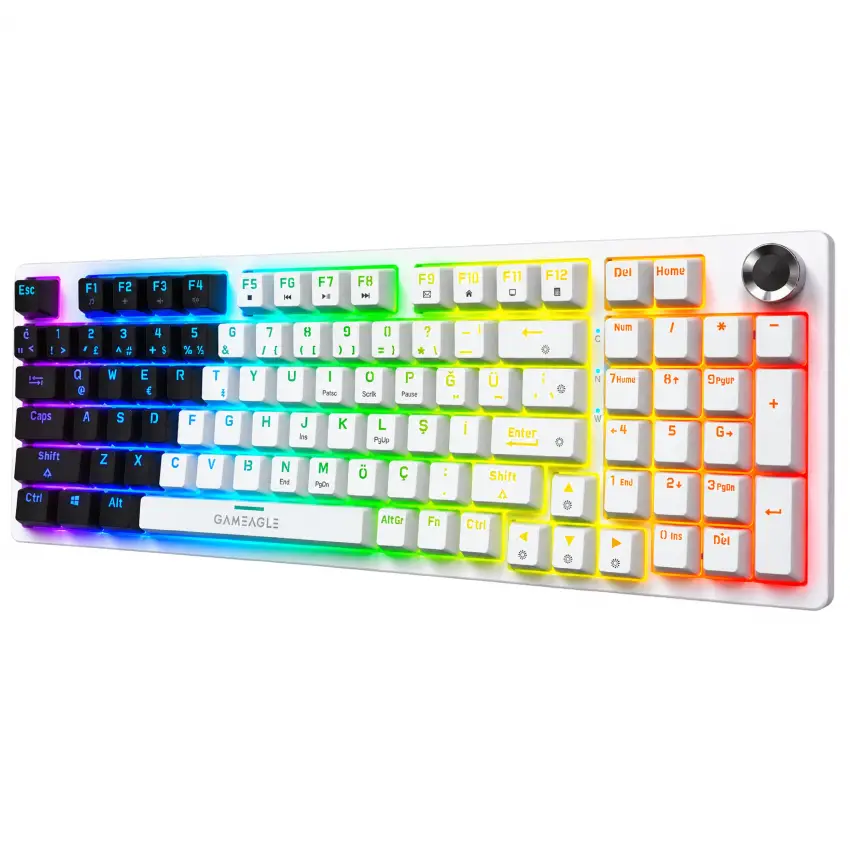 Gameagle Diablo RGB Kablolu TR Layout Mekanik Oyuncu Klavyesi Beyaz - Siyah