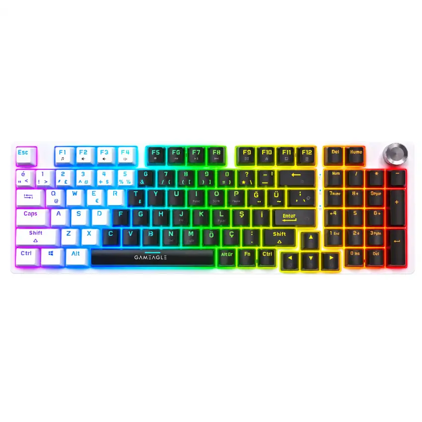Gameagle Diablo RGB Kablolu TR Layout Mekanik Oyuncu Klavyesi Siyah - Beyaz