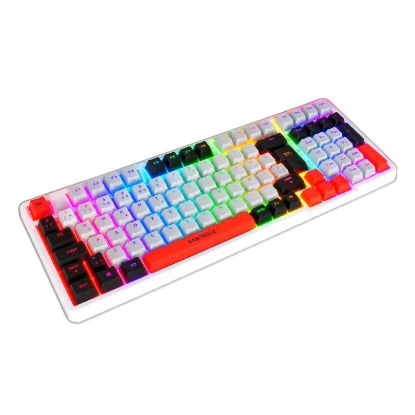 Gameagle Troya RGB Kablosuz 3 Mod TR Layout Mekanik Oyuncu Klavyesi Mix V1