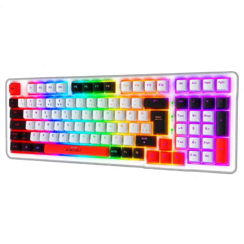 Gameagle Troya RGB Kablosuz 3 Mod TR Layout Mekanik Oyuncu Klavyesi Mix V1