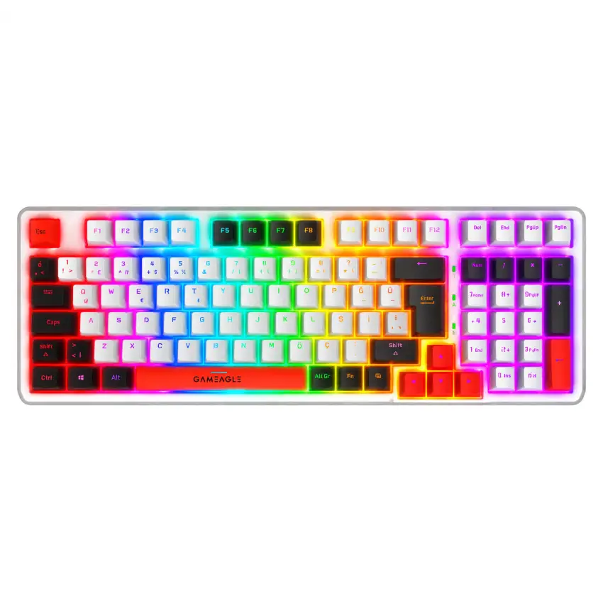 Gameagle Troya RGB Kablosuz 3 Mod TR Layout Mekanik Oyuncu Klavyesi Mix V1