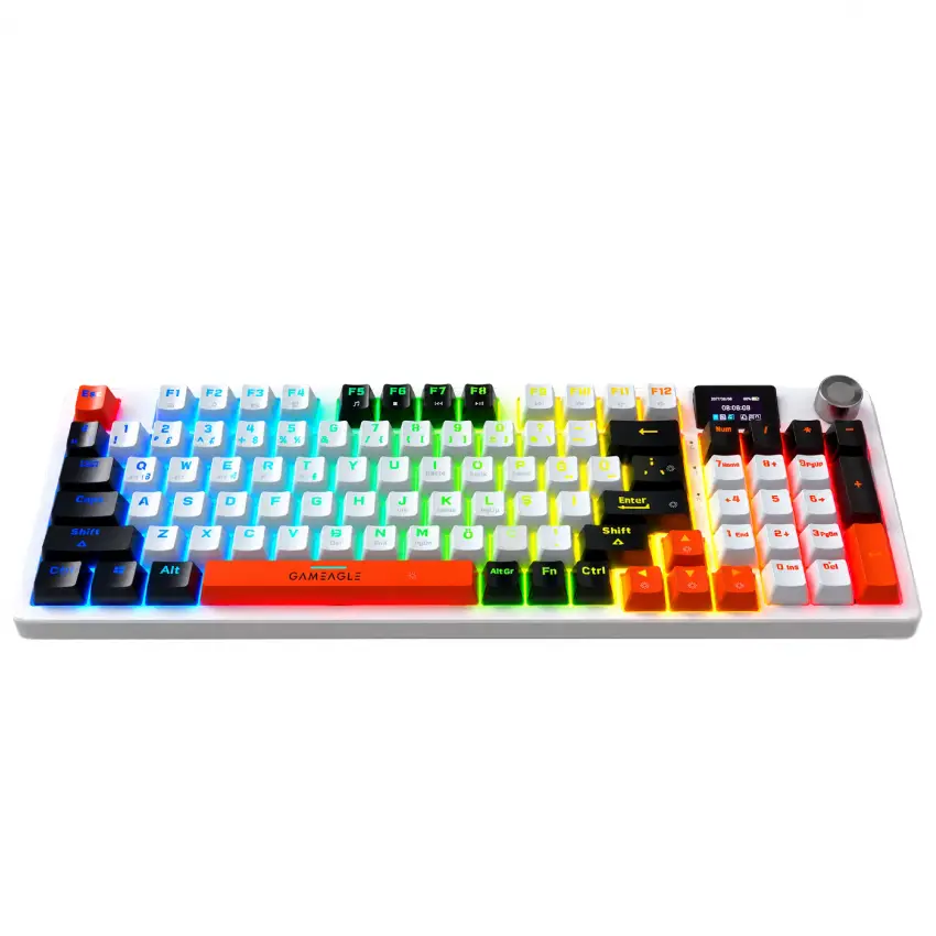 Gameagle Vision Prime Rgb Kablosuz 3 Mod LCD Ekran TR Layout Mekanik Oyuncu Klavyesi Mix V1