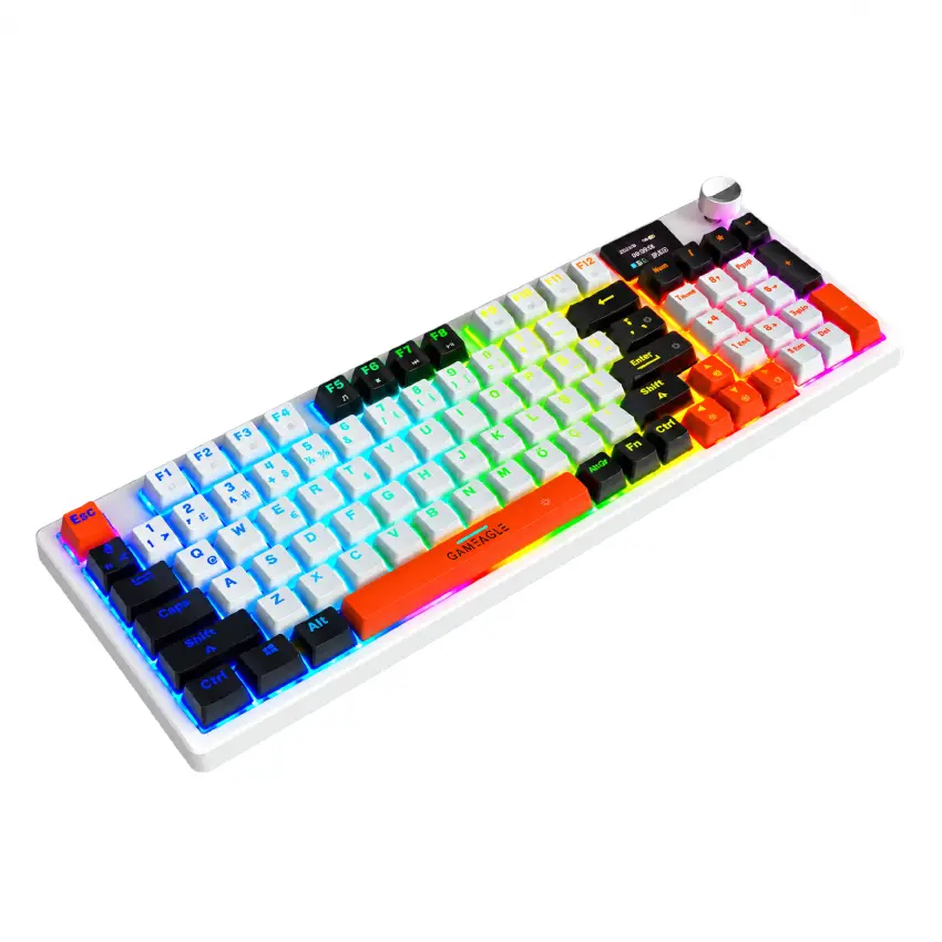 Gameagle Vision Prime Rgb Kablosuz 3 Mod LCD Ekran TR Layout Mekanik Oyuncu Klavyesi Mix V1