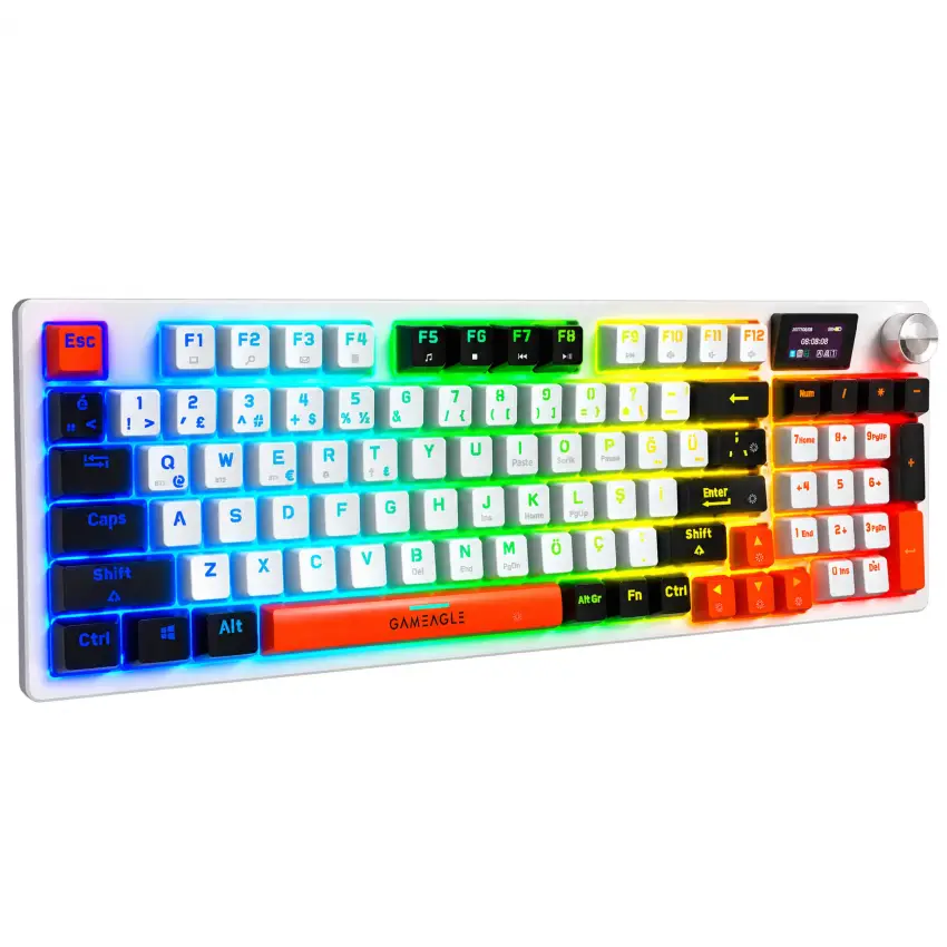 Gameagle Vision Prime Rgb Kablosuz 3 Mod LCD Ekran TR Layout Mekanik Oyuncu Klavyesi Mix V1
