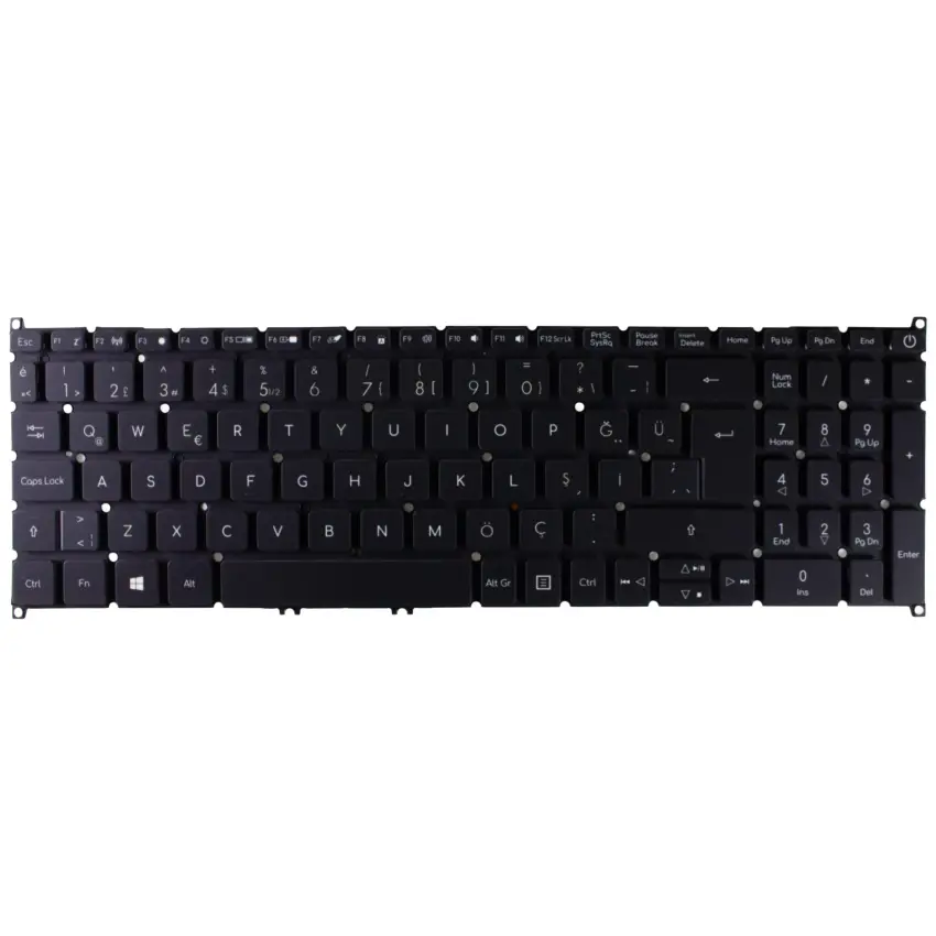 Acer Aspire A715-54G Serisi Klavye Işıklı (Siyah TR)