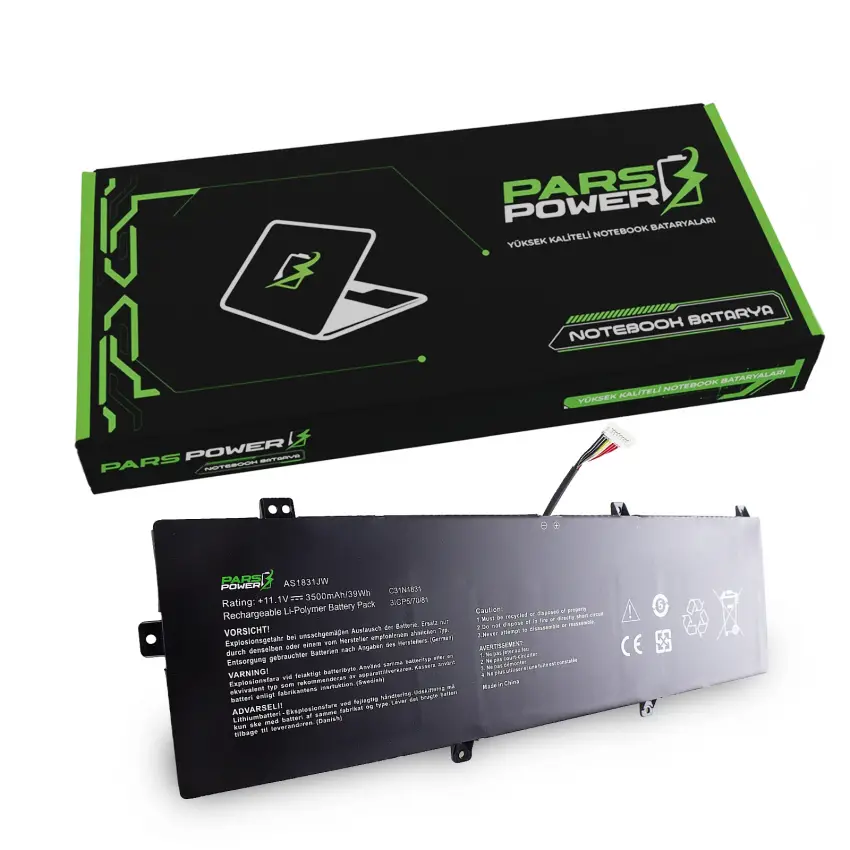 Asus ZenBook Flip 13 UX362FA-EL216T Batarya - Pil (Pars Power)