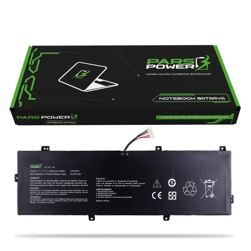 Asus ZenBook Flip 13 UX362FA-EL216T Batarya - Pil (Pars Power)