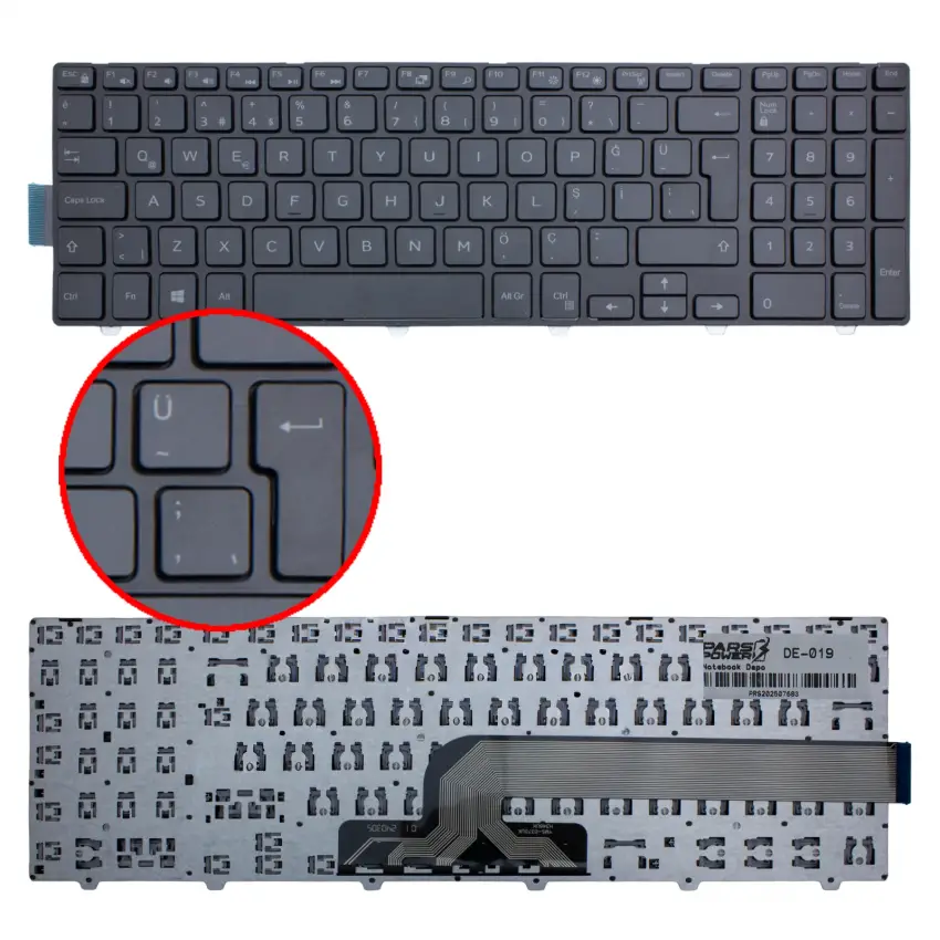 Dell Inspiron 3558 Notebook Klavye (Siyah TR)