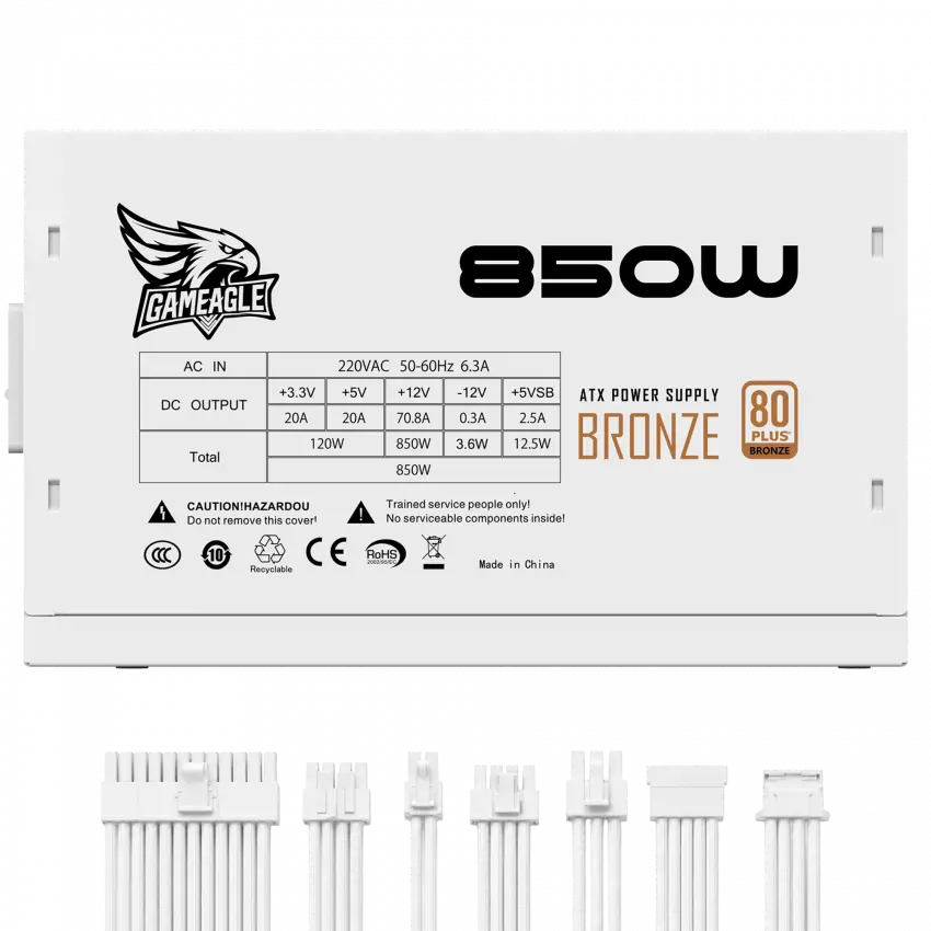 Gameagle 850W 80+ Bronz Modüler Power Psu (Beyaz)