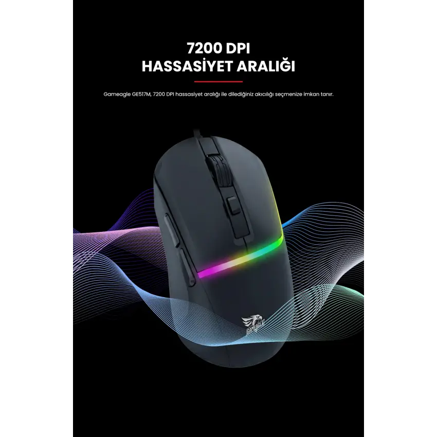 Gameagle GE517M Kablolu RGB Oyuncu Gaming Optik Mouse (Siyah)