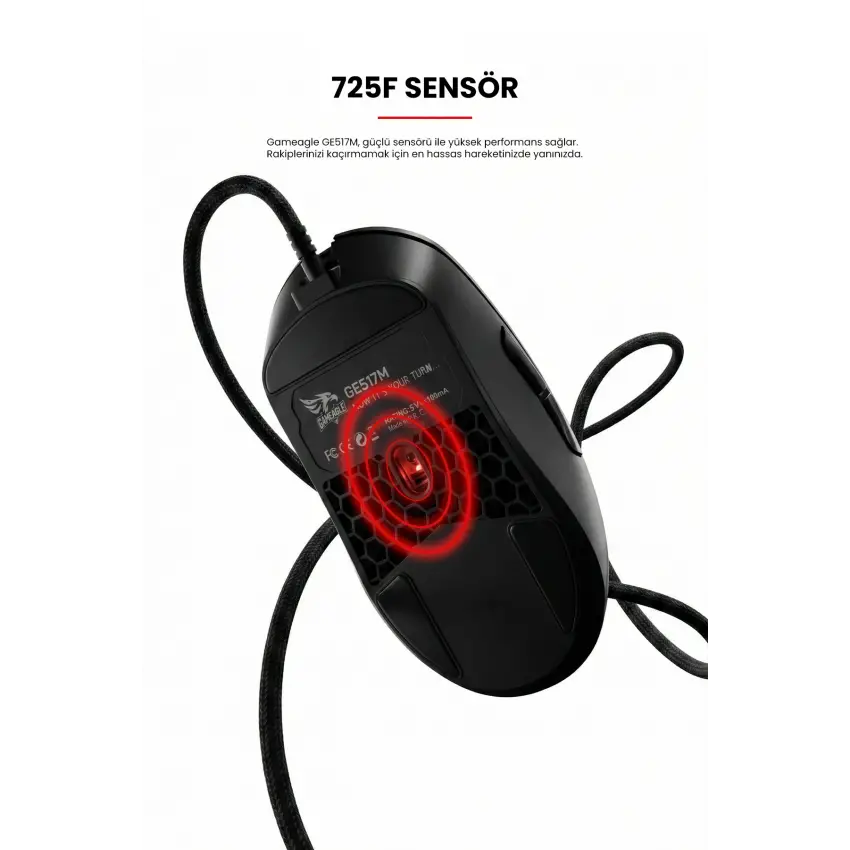 Gameagle GE517M Kablolu RGB Oyuncu Gaming Optik Mouse (Siyah)
