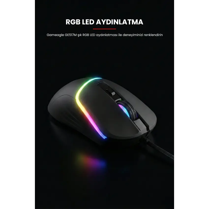 Gameagle GE517M Kablolu RGB Oyuncu Gaming Optik Mouse (Siyah)