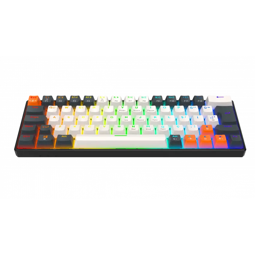 Gameagle Neopulse Rainbow Kablolu TR Layout Mekanik Oyuncu Klavyesi Blue Switch Beyaz
