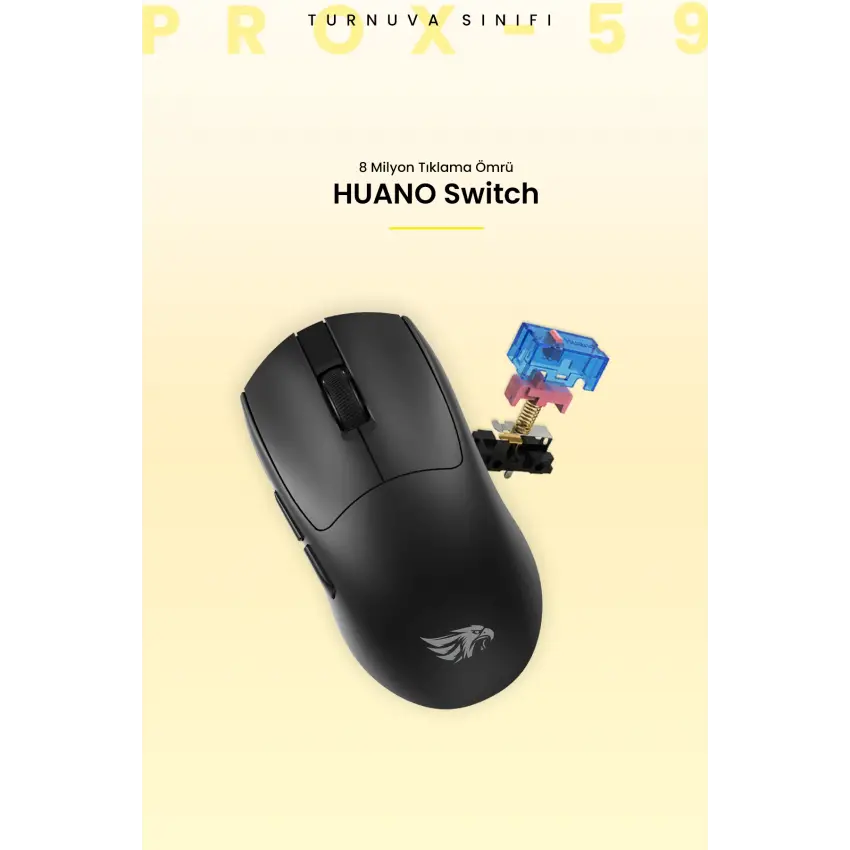 Gameagle PROX-59B Serisi Hafif Kablosuz 3 Mode Oyuncu Gaming Optik Mouse (Siyah)