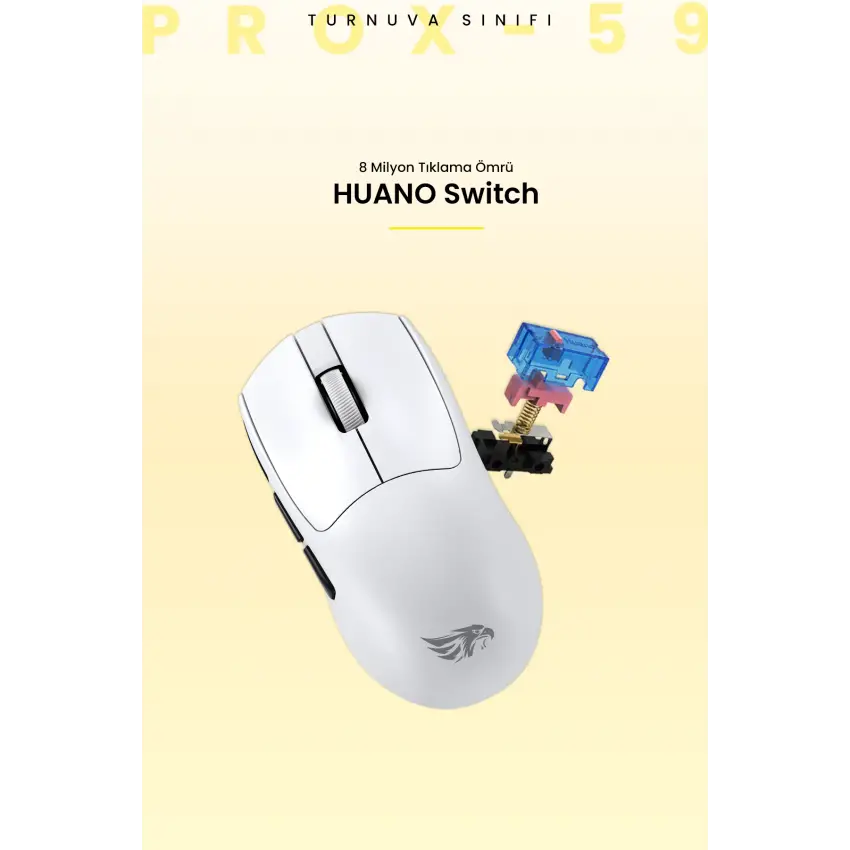 Gameagle PROX-59W Ultra Hafif Kablosuz 3 Mode Oyuncu Gaming Optik Mouse (Beyaz)