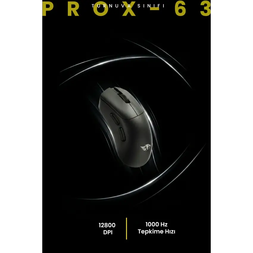 Gameagle PROX-63B Serisi Hafif Kablosuz 3 Mode Oyuncu Gaming Optik Mouse (Siyah)