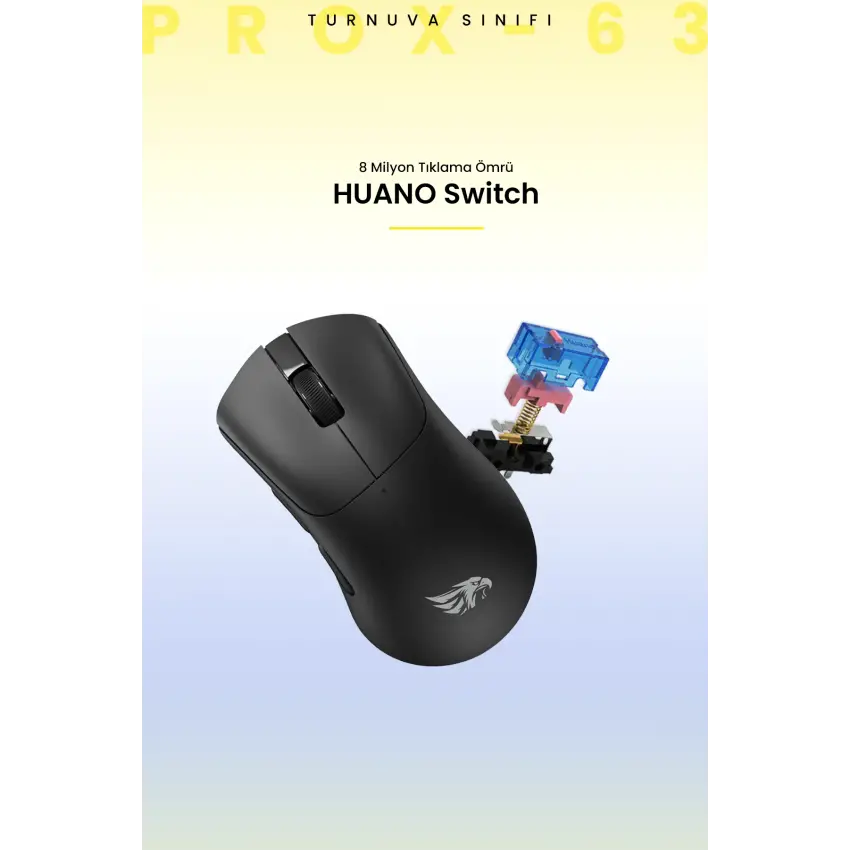Gameagle PROX-63B Serisi Hafif Kablosuz 3 Mode Oyuncu Gaming Optik Mouse (Siyah)