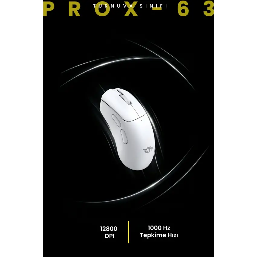 Gameagle PROX-63W Serisi Hafif Kablosuz 3 Mode Oyuncu Gaming Optik Mouse (Beyaz)