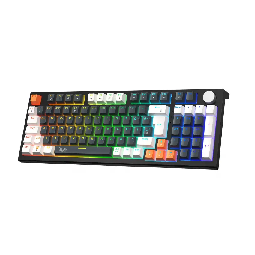 Gameagle Strike Plus Rainbow Kablolu TR Layout Mekanik Oyuncu Klavyesi Blue Switch Siyah
