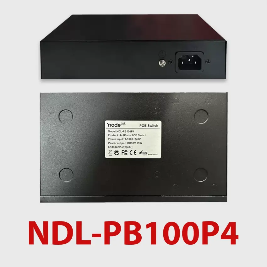Node Link Power Beam NDL-PB100P4 4+2 10/100 Metal Kasa Kamera Ethernet POE Switch
