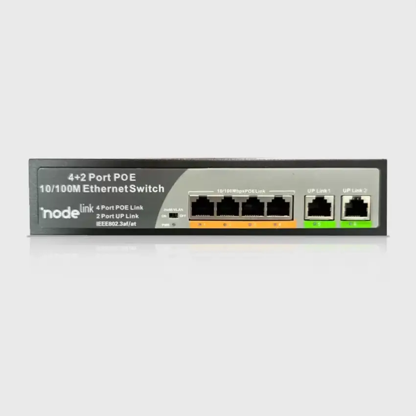 Node Link Power Beam NDL-PB100P4 4+2 10/100 Metal Kasa Kamera Ethernet POE Switch
