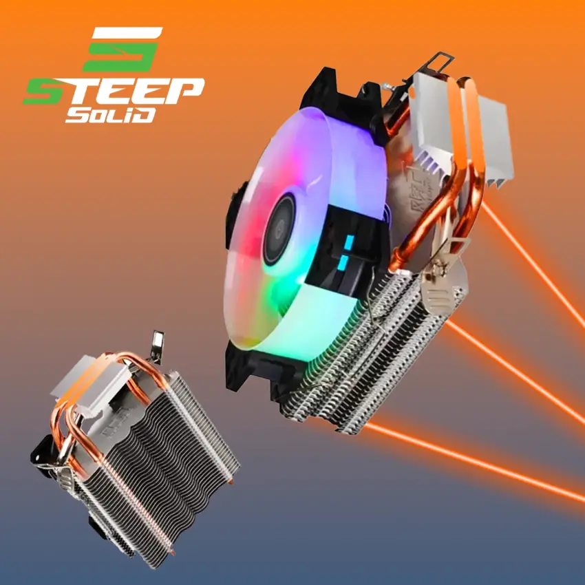 İntel - AMD Bakır CPU Fan - RBW Tower Rainbow Masaüstü İşlemci Fanı