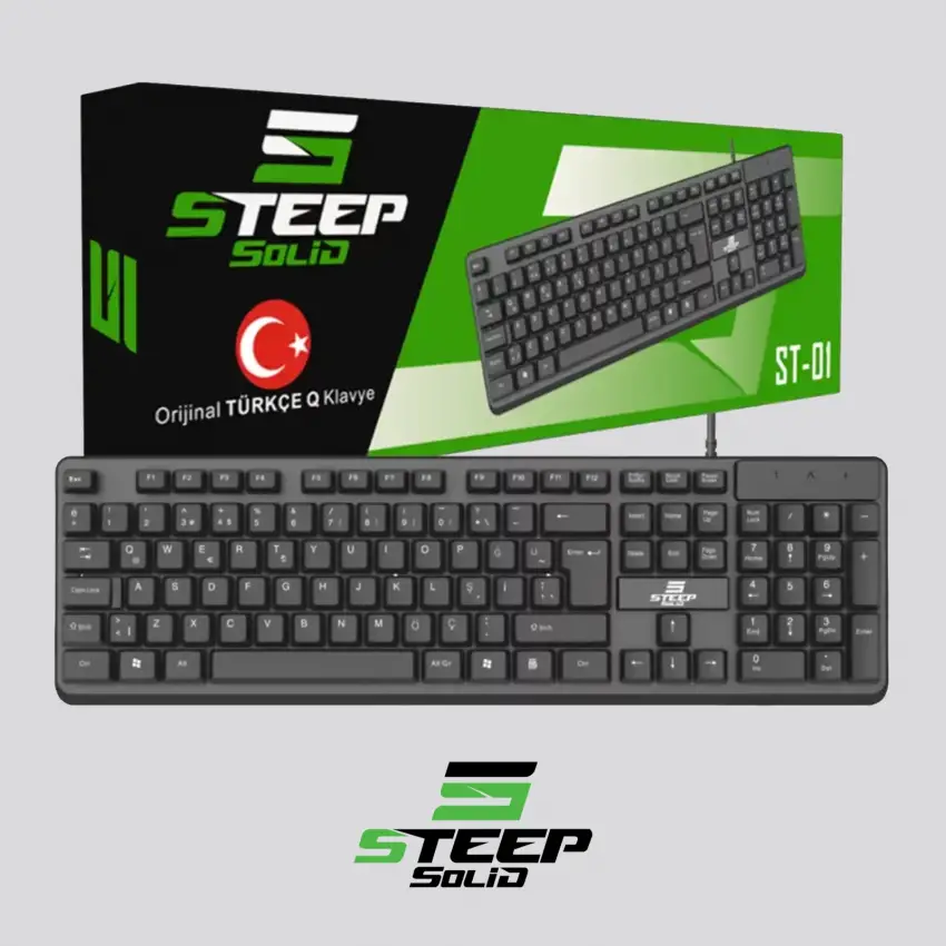Steep Solid ST-01 Kablolu Standart Ofis Klavyesi - Türkçe Q Klavye