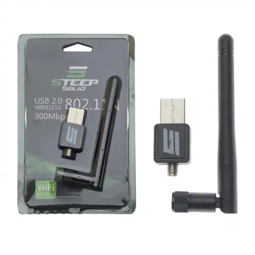 Steep Solid USB 2.0 802.11N Antenli Kablosuz Nano Tırnak Wi-Fi Adaptör 300Mbps