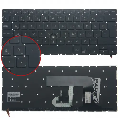 Asus BU201LA, BU403UA Klavye Işıklı (Siyah TR)